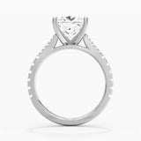 Princess Cut Split Shank Moissanite Engagement Ring