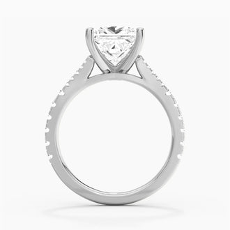 Princess Cut Split Shank Moissanite Engagement Ring
