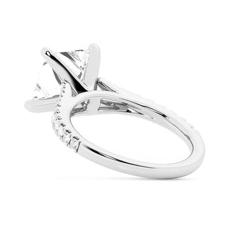 Princess Cut Split-Shank Moissanite Bridal Set with Men's Wedding Band - MSBLUE Jewelry