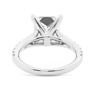 Princess Cut Split-Shank Moissanite Bridal Set with Men's Wedding Band - MSBLUE Jewelry