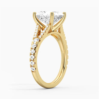 Princess Cut Split Shank Moissanite Engagement Ring