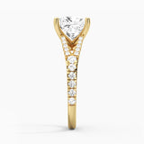 Princess Cut Split Shank Moissanite Engagement Ring