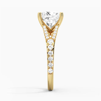 Princess Cut Split Shank Moissanite Engagement Ring