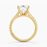 Princess Cut Split Shank Moissanite Engagement Ring