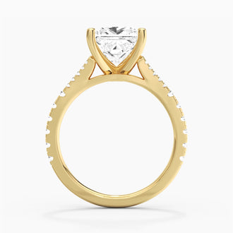 Princess Cut Split Shank Moissanite Engagement Ring