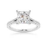 Princess Cut Split-Shank Moissanite Engagement Ring