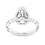 Half Eternity Pear Shaped Moissanite Halo Engagement Ring