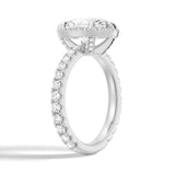 Half Eternity Oval Cut Halo Engagement Ring