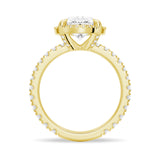 Half Eternity Oval Cut Halo Engagement Ring