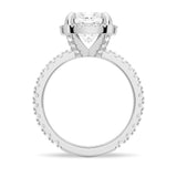 Half Eternity Cushion Cut Halo Engagement Ring