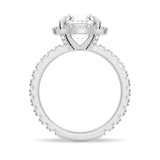 Half Eternity Round Cut Halo Engagement Ring