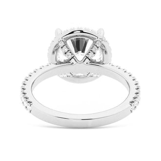 Half Eternity Round Cut Halo Engagement Ring - MSBLUE Jewelry