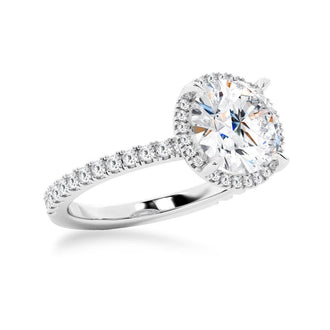 Half Eternity Round Cut Halo Engagement Ring - MSBLUE Jewelry