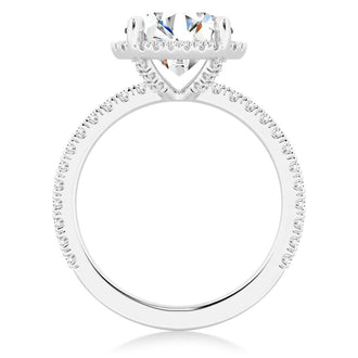 Half Eternity Round Cut Halo Engagement Ring - MSBLUE Jewelry