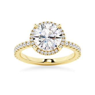 Half Eternity Round Cut Halo Engagement Ring - MSBLUE Jewelry