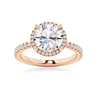 Half Eternity Round Cut Halo Engagement Ring - MSBLUE Jewelry