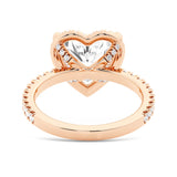 Half Eternity Heart Shaped Moissanite Halo Engagement Ring