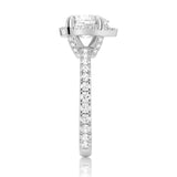 Half Eternity Heart Shaped Halo Engagement Ring