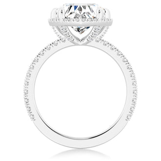 Half Eternity Heart Shaped Halo Engagement Ring - MSBLUE Jewelry