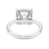 Half Eternity Princess Cut Moissanite Halo Engagement Ring