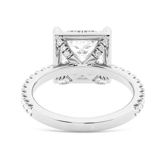 Half Eternity Princess Cut Halo Engagement Ring - MSBLUE Jewelry