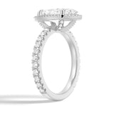 Half Eternity Marquise Cut Moissanite Halo Engagement Ring