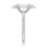 Half Eternity Marquise Cut Moissanite Halo Engagement Ring