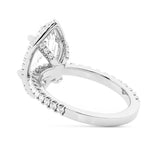 Half Eternity Marquise Cut Moissanite Halo Engagement Ring