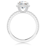 Half Eternity Marquise Cut Moissanite Halo Engagement Ring