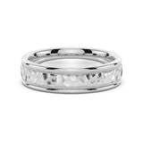 6mm Hammered Milgrain Comfort Fit Men's Wedding Band