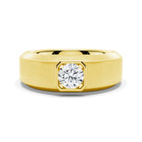 6.5mm Beveled Edge Solitaire Moissanite Men's Band