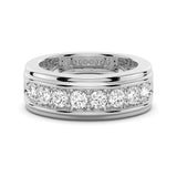 Tapered Baguette Three Stone Bridal Set with Men's Wedding Band