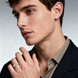 8mm Channel Set Moissanite Men's Wedding Band & Studs Earrings