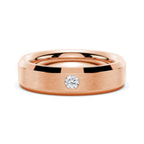 6mm Bezel Set Moissanite Men's Wedding Ring With Beveled Edges