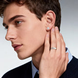 6mm Brushed Finish Men's Wedding Band & Studs Earrings