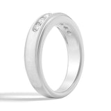 7mm Brush Finish Channel Set Moissanite Men's Wedding Band