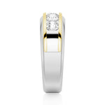 8mm Two-Tone Channel Set Moissanite Men's Wedding Band - MSBLUE Jewelry