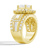 Multi-Stone Princess Cut Moissanite Vintage Engagement Ring