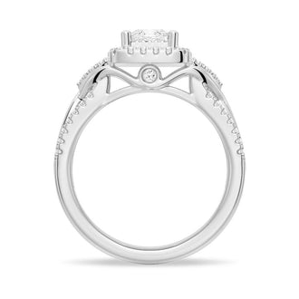 Princess Cut Moissanite Vintage Engagement Ring With Infinite Band - MSBLUE Jewelry