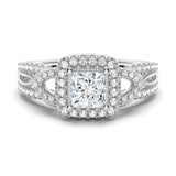 Princess Cut Moissanite Vintage Engagement Ring With Infinite Band