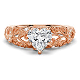 Romantic Vintage Heart Shaped Moissanite Engagement Ring