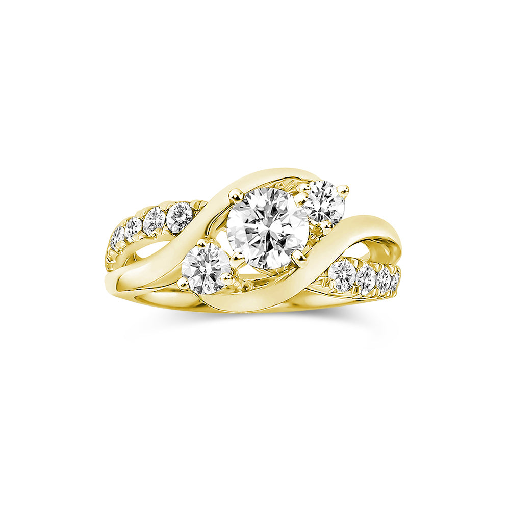 1 CT. Swirl Design Vintage Three Stone Moissanite Engagement Ring