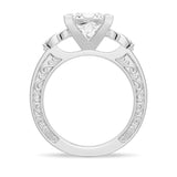 Vintage Celtic Knots Design Princess Cut Moissanite Engagement Ring