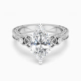 Vintage Celtic Knot Marquise Lab Grown Diamond Engagement Ring
