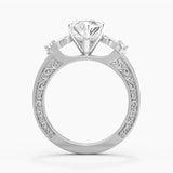 Vintage Celtic Knot Marquise Lab Grown Diamond Engagement Ring