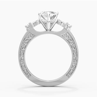 Vintage Celtic Knots Design Marquise Moissanite Engagement Ring