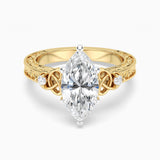 Vintage Celtic Knot Marquise Lab Grown Diamond Engagement Ring