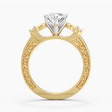 Vintage Celtic Knot Marquise Lab Grown Diamond Engagement Ring
