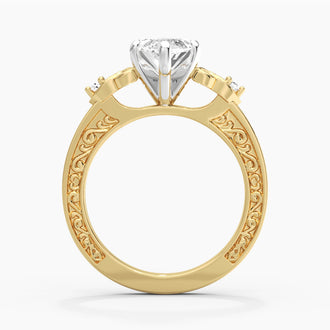 Vintage Celtic Knots Design Marquise Moissanite Engagement Ring
