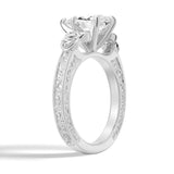 Vintage Celtic Knots Design Pear Shaped Moissanite Engagement Ring
